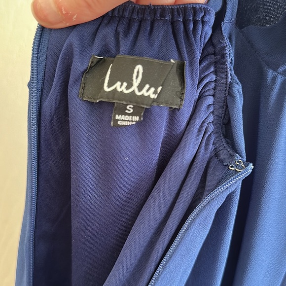 Lulus Navy Maxi Dress Open back - Size S - Like New - Picture 5 of 6